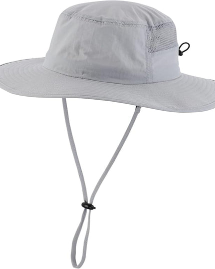 Home Prefer UPF50+ Mens Sun Hat Wide Brim Fishing Hat Womens UV Protection Cap Breathable Mesh Safari Gardening Bucket Hat