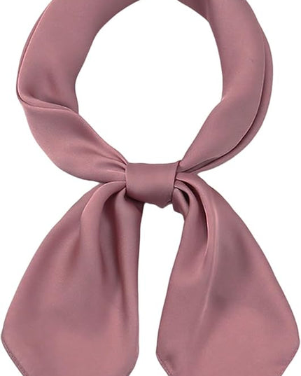 CHUNG Women's Square Satin Scarf 27.5" Bandanas Solid 50s Retro Neck Scarves Emulation Silk Handbag Hair Ribbons Necktie