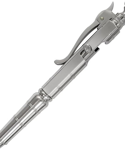Dr. Metalleung Heavy Duty Stainless Steel Bolt Action Pen - Tactical EDC Retractable Ballpoint Pen with CNC Precision, Pocket Clip, Refillable (Black G2 Ink) - Perfect for Gifts & Smooth Writing