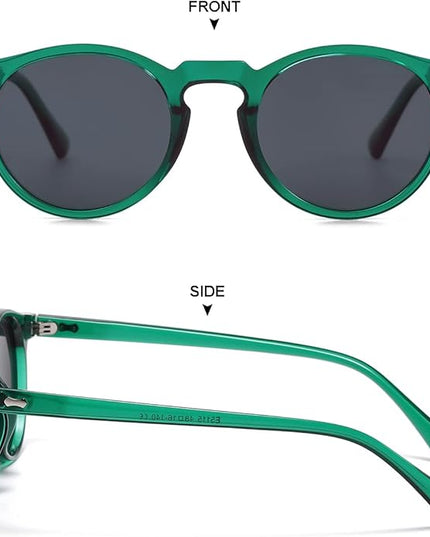 Gleyemor Vintage Polarized Sunglasses for Men Round Sunglasses UV400 Protection Retro Hand-crafted Acetate Frame