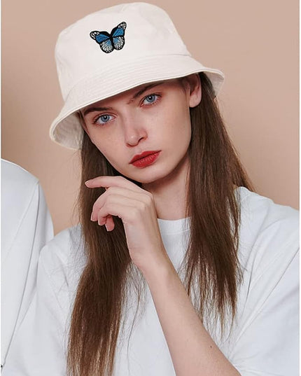 XYIYI Fashion Embroidery Bucket Hat Cotton Beach Fisherman Hats for Women Girls