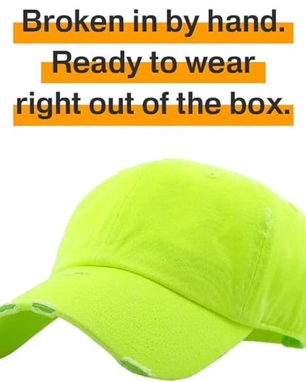 KBETHOS Vintage Washed Distressed Cotton Dad Hat Baseball Cap Adjustable Polo Trucker Unisex Style Headwear