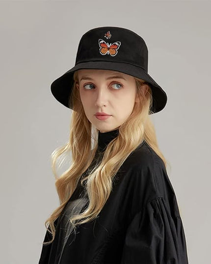 XYIYI Fashion Embroidery Bucket Hat Cotton Beach Fisherman Hats for Women Girls