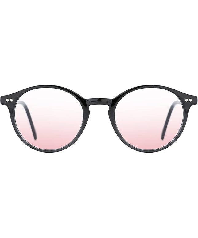 TIJN Blue Light Blocking Glasses Men Women Vintage Thick Round Rim Frame Eyeglasses