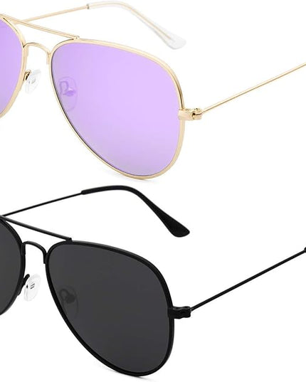 livho Sunglasses for Men Women Aviator Polarized Metal Mirror UV 400 Lens Protection
