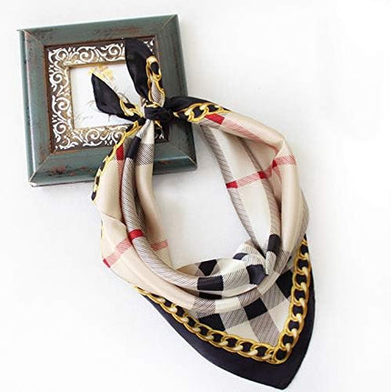 ANDANTINO 100% Real Mulberry Silk Scarf -21'' x 21''- Lightweight Neckerchief –Women Men Small Square Digital Printed Scarves
