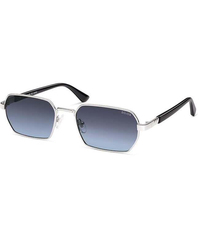 SOJOS Retro Rectangle Polarized 90s Sunglasses for Women Men,Trendy Narrow Hexagon Square Shades SJ1270