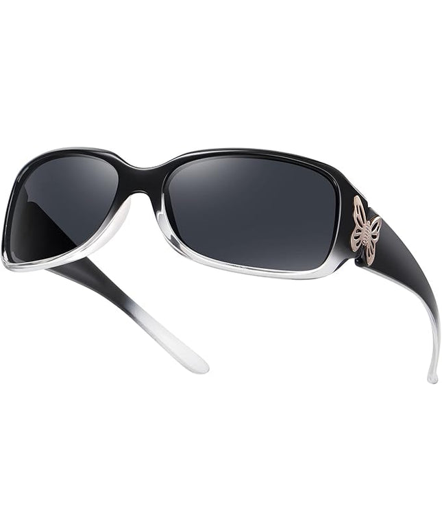 HAOLOTA Women's Polarized Sunglasses - Fashionable Wraparound Butterfly Design with UV400 Protection