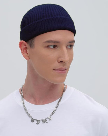 ROYBENS Thin Swag Wool Short Fisherman Beanie for Men Women, Knit Cuff Trawler Beanie Watch Hat, Soft Spring Fall Skull Cap