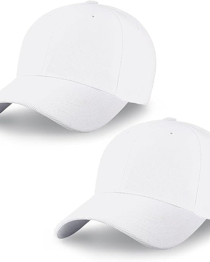 2-Pack Classic Structured Baseball Cap Adjustable Snapback Multipack Ball Caps for Custom Embroidery Running Workouts Outdoor