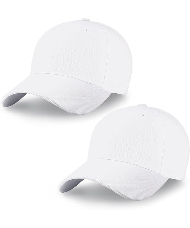 2-Pack Classic Structured Baseball Cap Adjustable Snapback Multipack Ball Caps for Custom Embroidery Running Workouts Outdoor