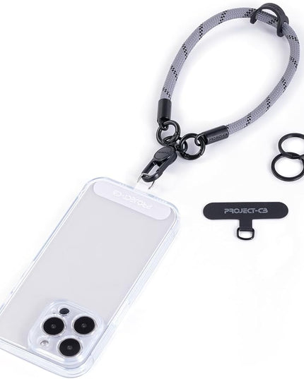 project-cb Phone Wrist Strap 1,Tether Tab 2,Phone Wristlet,Lanyard Wrist Strap,Key Holder,KeyChain,KeyRing×2(Gray)
