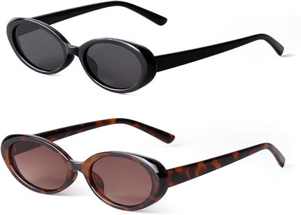 90s Sunglasses for Women Men Retro Small Oval Sunglasses