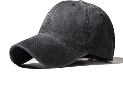 Classic Vintage Distressed Baseball Cap, Washed Cotton, Adjustable Fit