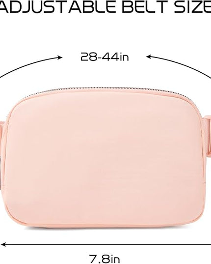 Belt Bag Fanny Pack Crossbody Bags for Women Fashion Waist Packs with Adjustable Strap Gifts for Women Men Teen Girls (Coral Pink)
