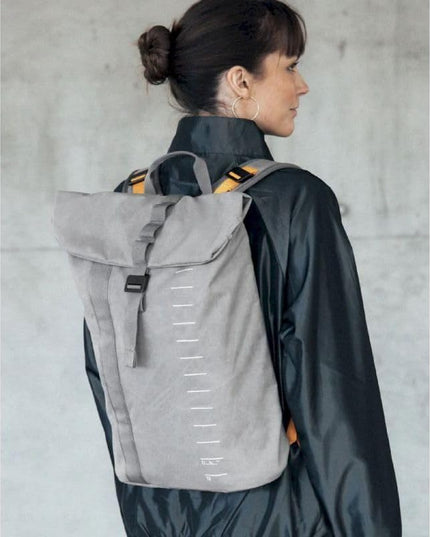 Db Journey Essential Backpack - Lightweight, Durable Rolltop Backpack with Laptop Compartment for Work, and Gym, Travel Backpack with Roller Bag Attachment, 12L - Sand Gray