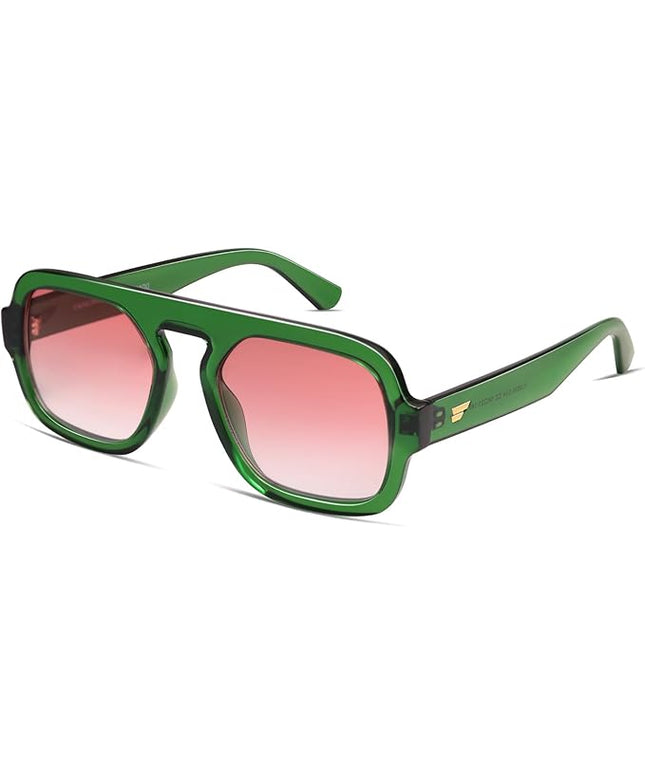 VANLINKER Oversized Retro Square Aviator Sunglasses for Women Men 70s Vintage Style Trendy Big Flat Top Sun Glasses VL9826