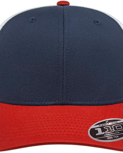 Cap America i8502 Flexfit 110 Premium Mid Profile 6-Panel Mesh Back Trucker Cap Hat w/UV Guard & Adjustable Snapback