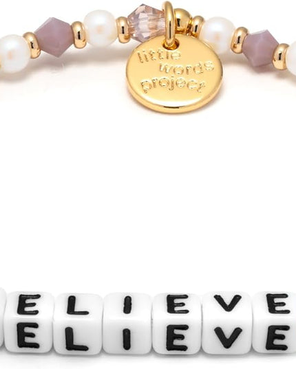 Little Words Project Mother's Day Gifts, The Original Word Bracelet, Made with Colorful Beads and Plated Brass Hardware, Handcrafted Design & Positive Message