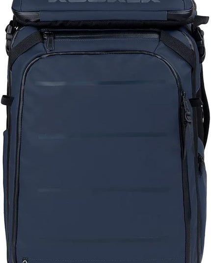 Käydä 36L Travel Backpack - Spacious Carry On Backpack with Detachable Travel Pouch, Magnetic Water Bottle Pocket, Passport and Laptop Pocket - Convertible Boot Bag for Snow Sports (Steel Blue)