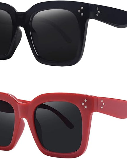Vintage Women Oversized Sunglasses Designer Luxury Square Sun Glasses UV400 Protection Flat Lens