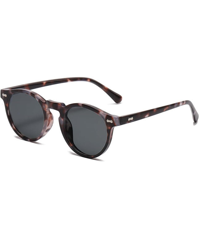 Gleyemor Vintage Polarized Sunglasses for Men Round Sunglasses UV400 Protection Retro Hand-crafted Acetate Frame
