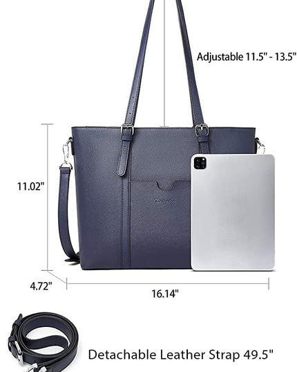 BOSTANTEN Leather Laptop Bag Work Tote for Women Shoulder Handbag Briefcase 15.6 inch Satchel Computer Bag