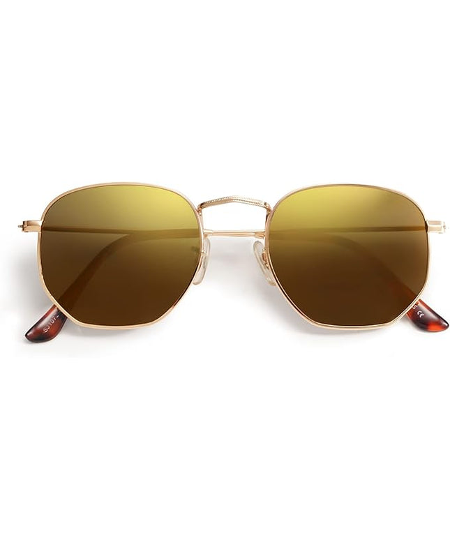 SOJOS Square Polarized Sunglasses for Women Men Small Hexagonal Polygon Shades SJ1072