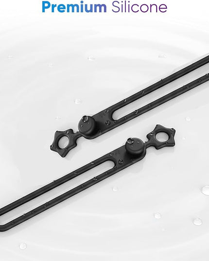 16 Pack Silicone Cable Ties, Reusable Star Design Cord Organizer Straps With 2 Binding Methos, Durable & Stretchable Wire Management for Home, Office, Travel (White)