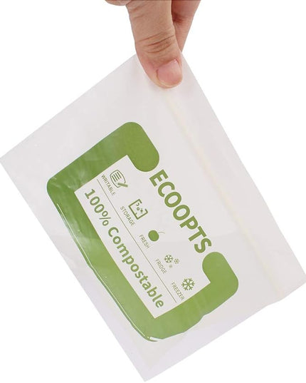100% Compostable Snack Zip Bag | ECO-Friendly Small Storage Bags | Freezer Bag | Plant-Based BPA-free | Seal well for Cookie, Chips and Snack (2, Small)