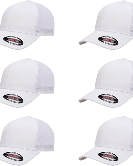 Flexfit 6511 Fitted Mid-Profile Stretchable Mesh Panels Trucker Cap | Bulk Pack Available