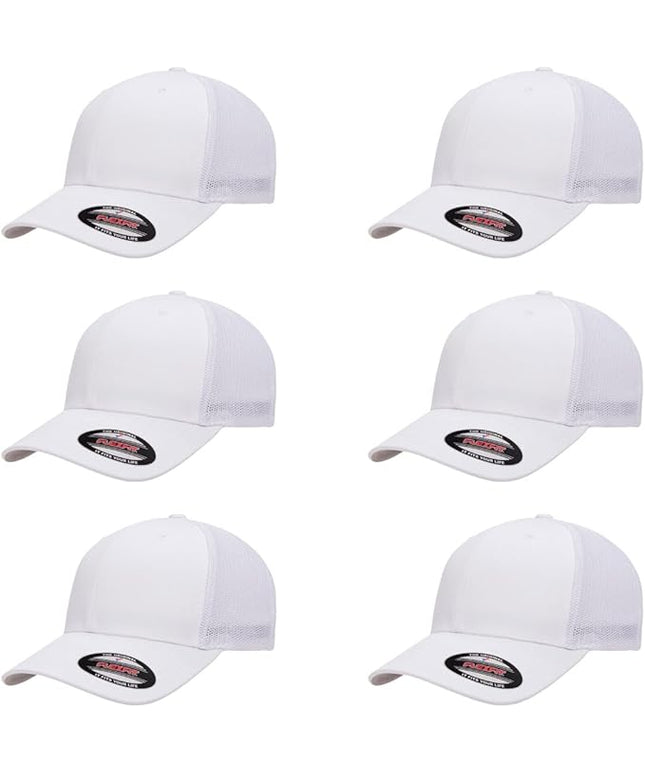 Flexfit 6511 Fitted Mid-Profile Stretchable Mesh Panels Trucker Cap | Bulk Pack Available