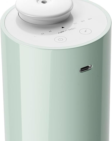 Airversa Waterless Diffuser for Essential Oil, Car Diffsuer, Battery Operated Nebulizer, 0.7 Fl Oz/ 20mL, Mini Scent Air Machine, 3 Timers & 3 Mist Levels for Home, Room, Car, Office - AN6 Green Lily