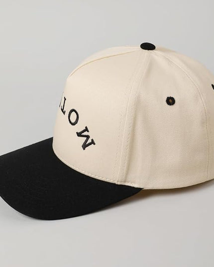 MIRMARU Two-Tone Vintage Canvas Trucker Hats for Men & Women, Adjustable Size Baseball Caps with Trendy Embroidered Design
