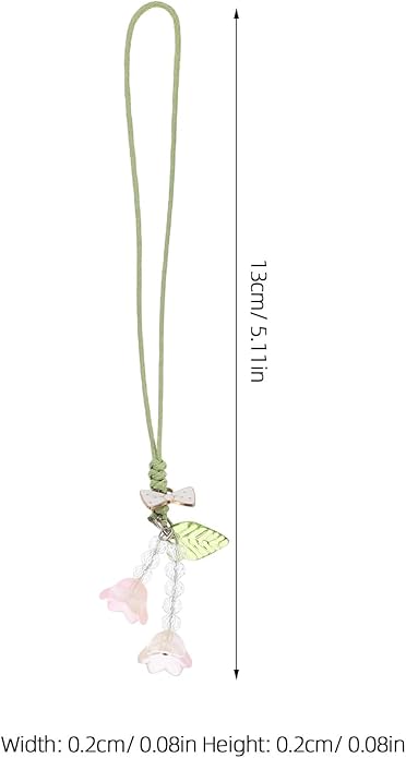 2Pcs Flower Tulip Bow Phone Strap Key Chain for Women Teens, Small Wrist Lanyard Cell Phone Charm Decoration, Orange Color for Mobile and Car Accessories