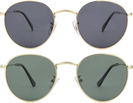 Pro Acme Small Round Metal Polarized Sunglasses for Women Retro Designer Style