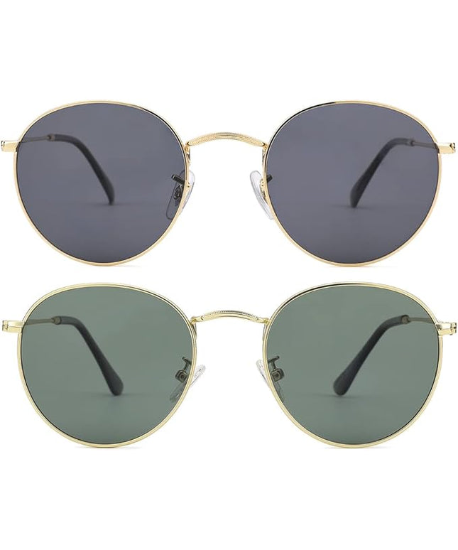 Pro Acme Small Round Metal Polarized Sunglasses for Women Retro Designer Style