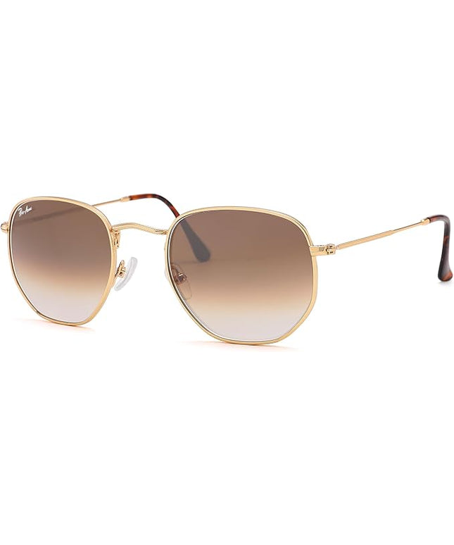 Pro Acme Small Square Sunglasses for Women Men 100% Real Glass Lens Hexagonal Frame