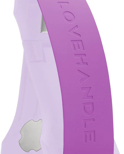LOVEHANDLE PRO Premium Phone Grip - Silicone Phone Strap - Magnetic Phone Mount and Kickstand for Smartphone and Tablet - Electric Purple Silicone on Lavender Base