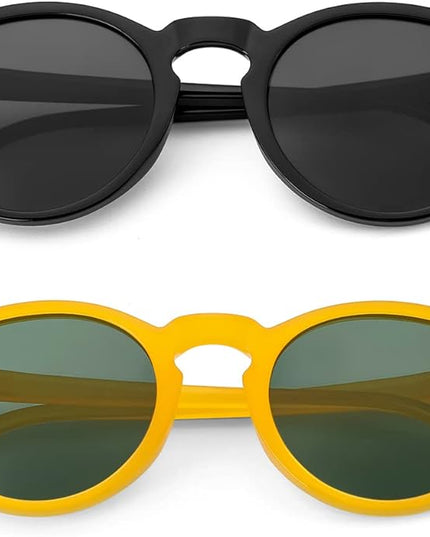 Gleyemor Vintage Polarized Sunglasses for Men Round Sunglasses UV400 Protection Retro Hand-crafted Acetate Frame