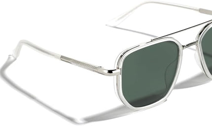 Polarized TR90 Sunglasses Vintage Square Flattop Sun Glasses Double Bridge Metal UV400 Eyewears