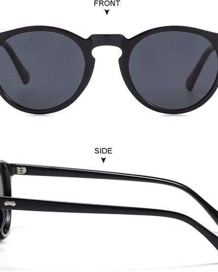 Gleyemor Vintage Polarized Sunglasses for Men Round Sunglasses UV400 Protection Retro Hand-crafted Acetate Frame