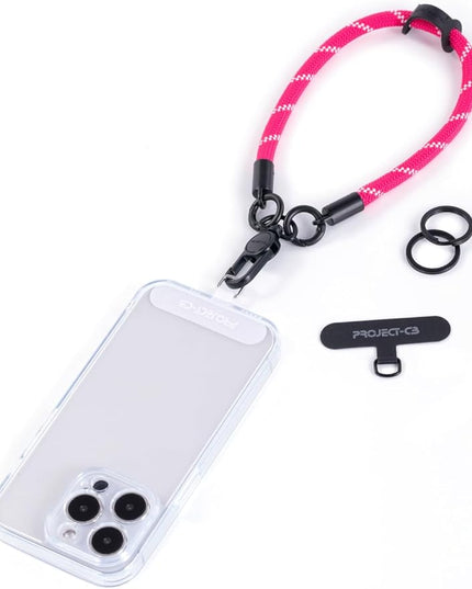 project-cb Phone Wrist Strap 1,Tether Tab 2,Phone Wristlet,Lanyard Wrist Strap,Key Holder,KeyChain,KeyRing×2(Magenta)