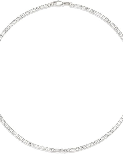 Amazon Essentials 14k Gold or Sterling Silver Plated Figaro Chain Necklace