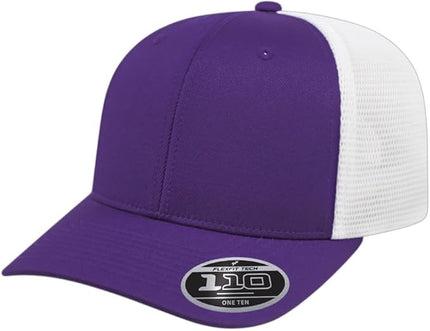 Cap America i8502 Flexfit 110 Premium Mid Profile 6-Panel Mesh Back Trucker Cap Hat w/UV Guard & Adjustable Snapback
