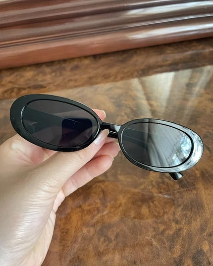 90s Sunglasses for Women Men Retro Small Oval Sunglasses