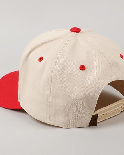 MIRMARU Two-Tone Vintage Canvas Trucker Hats for Men & Women, Adjustable Size Baseball Caps with Trendy Embroidered Design