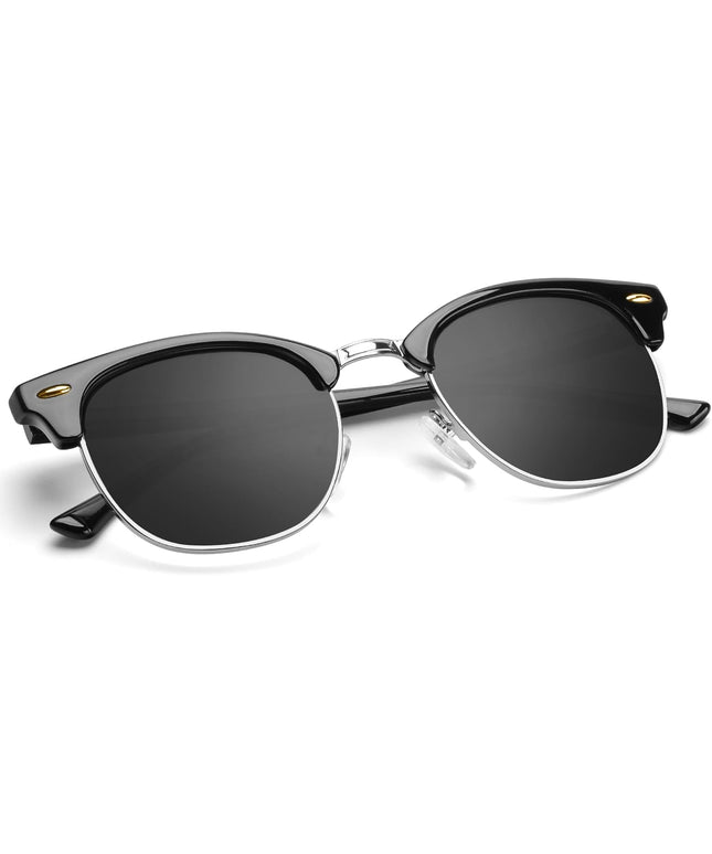 KALIYADI Polarized Sunglasses for Men and Women Semi-Rimless Frame Driving Sun glasses UV Blocking