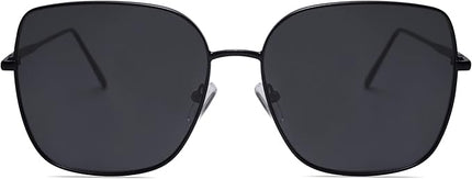 SOJOS Trendy Oversized Square Metal Frame Sunglasses for Women Men Retro Big Flat Lens UV Protection Sunglasses SJ1146