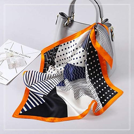 ANDANTINO 100% Mulberry Silk Scarf -21” Lightweight Square Neckerchief – Breathable Digital Printed Scarves with Gift Packed